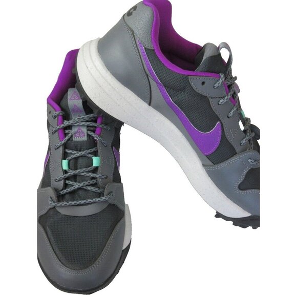 Nike Men's ACG Lowcate Trail Hiking Shoes Smoke Grey Purple Green Sizes NEW - Picture 4 of 5